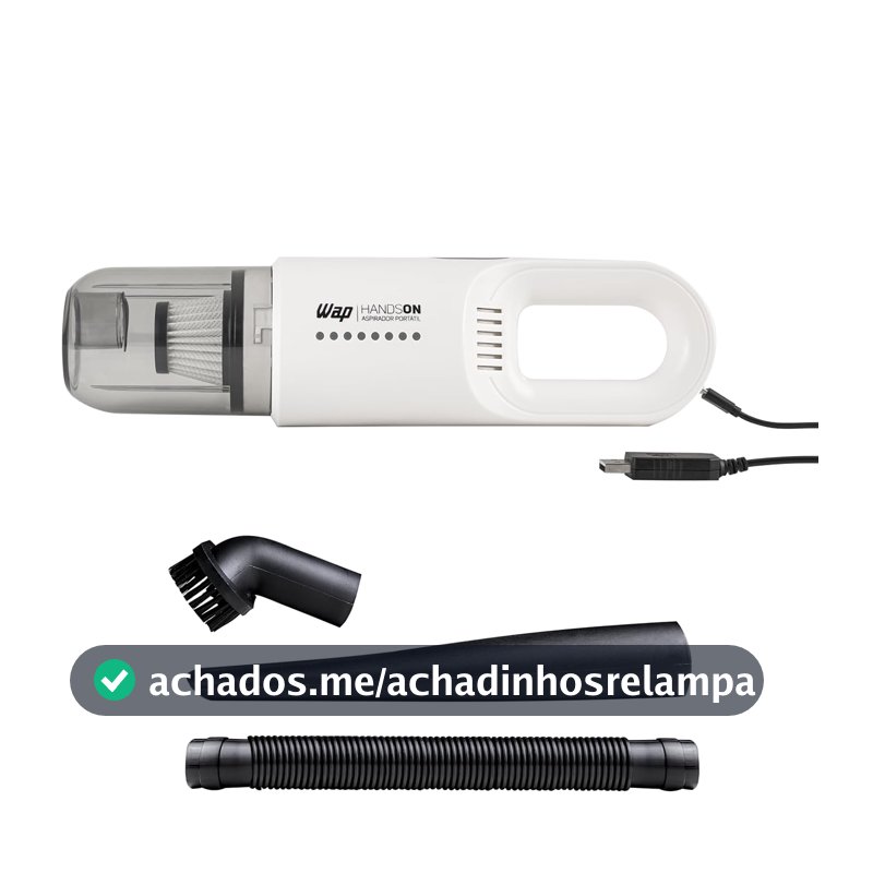 WAP Aspirador de Pó de Mão HANDSON à Bateria, Portátil, 110ml, com Filtro Lavável, 50W 7,4VDC