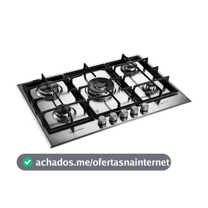 Cooktop 5 Bocas Brastemp Gourmand inox Duplachama e Trempe de Ferro Fundido - BDK75DR