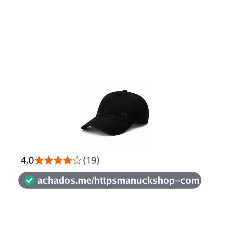 Boné Ogochi Masculino Básico, 100% Algodão, Aba Curva, Ajustável, com Detalhe em Metal (Preto)