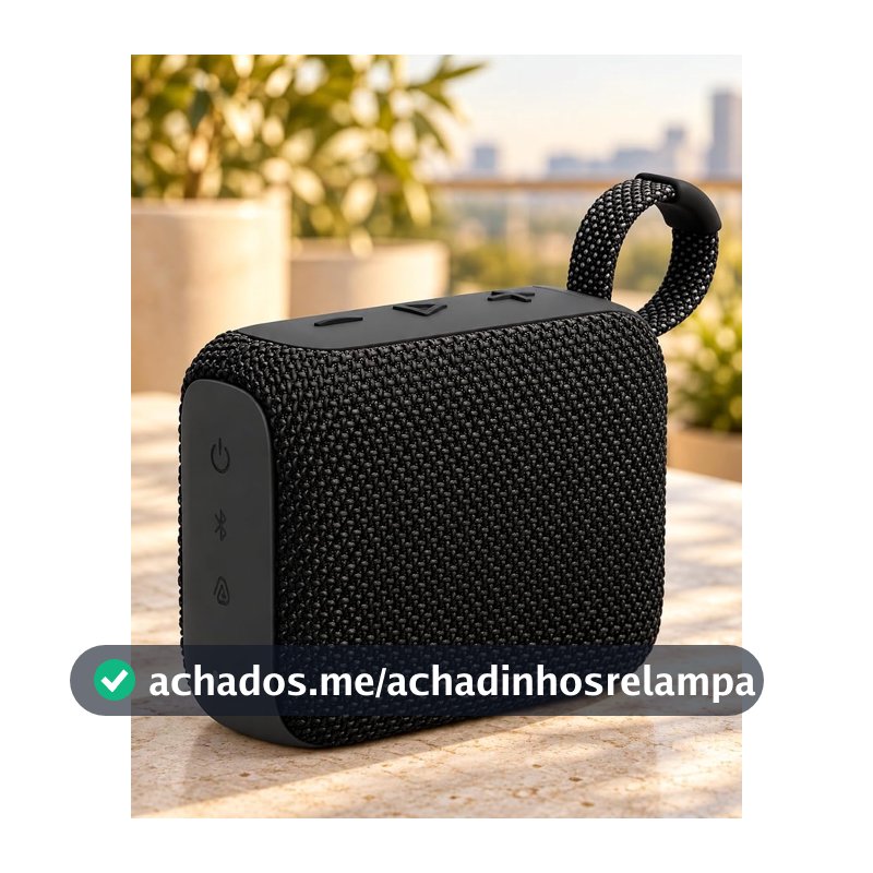 Caixa de Som Portátil GO 5W, Caixa de Som Bluetooth, Conexão USB, Cartão de Memória, Cabo P2, Som Limpo e Potente, Perfeita Para Viagens, Festas, Praia, Botões de Controle, Impermeável, Som Alto