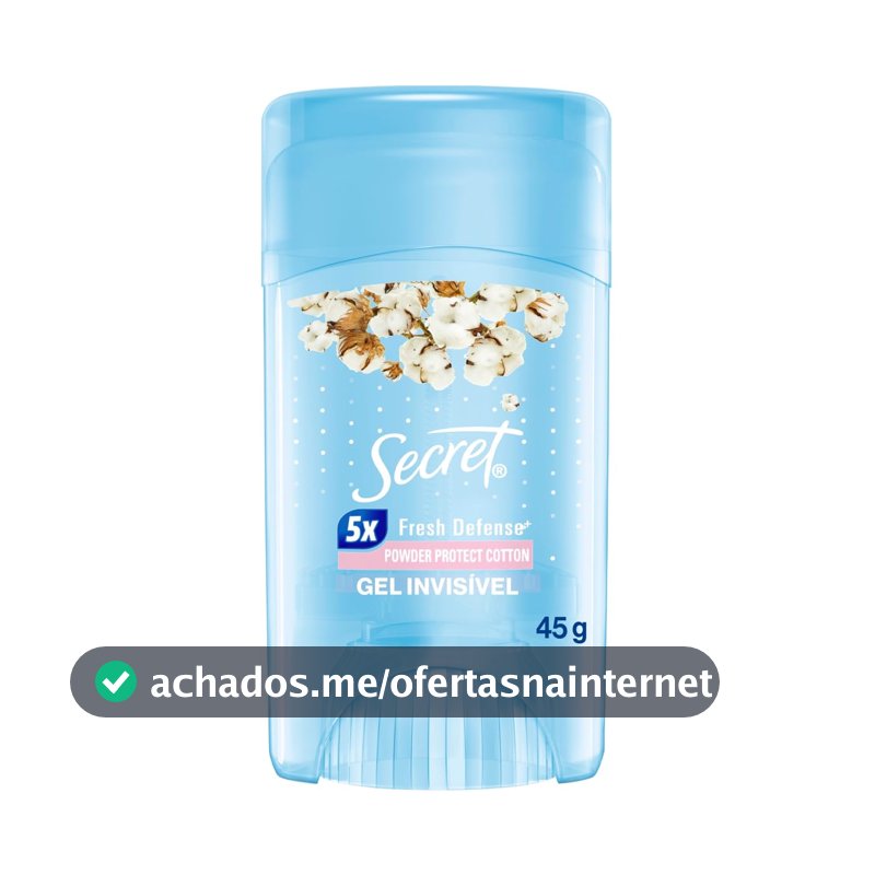 Secret Desodorante Antitranspirante em Gel Proteção de Algodão 45g