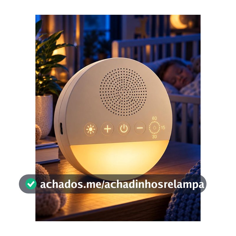 Aparelho de Ruído Branco para Bebê, Adultos, Sons Relaxantes Para Dormir, Timer, Luz Noturna Suave