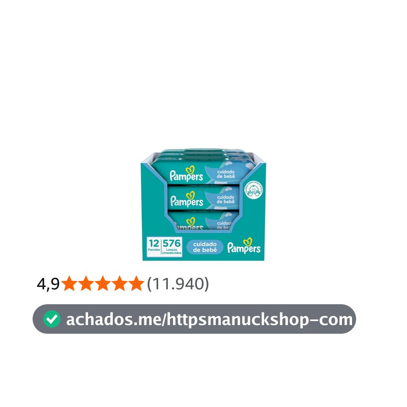 Lenços Umedecidos Pampers Cuidado de bebê, 576 Unidades