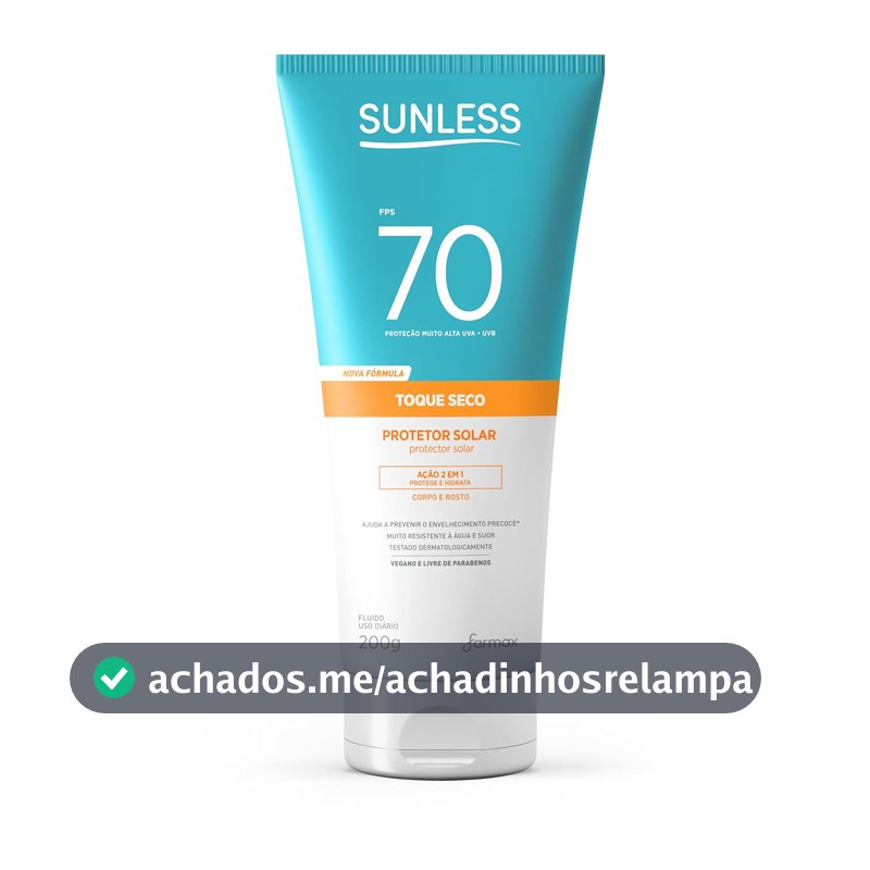 Protetor Solar Sunless Toque Seco FPS 70 200g
