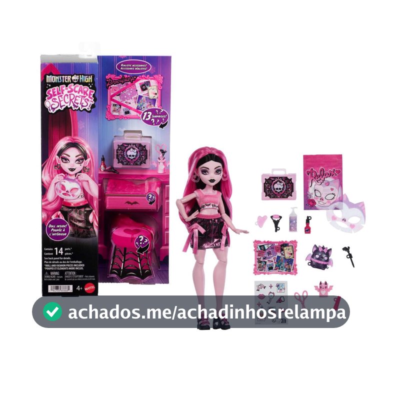 Boneca Monster High Draculaura Self-Scare Secrets Mattel 4 Anos ou Mais