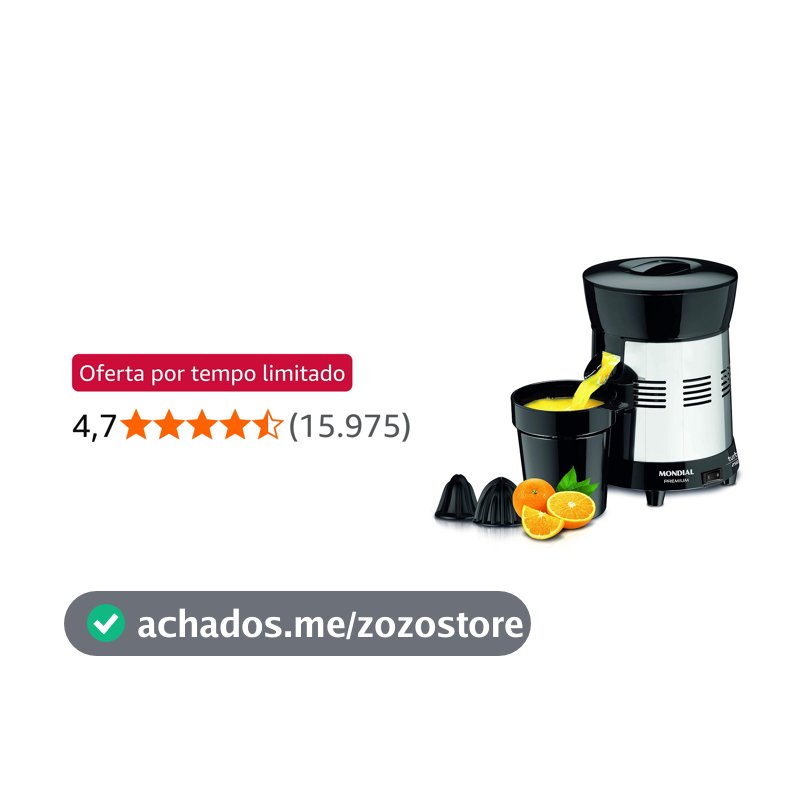 MONDIAL Extrator de Sucos Turbo Premium Preto/Inox, 250W, Bivolt - E-10