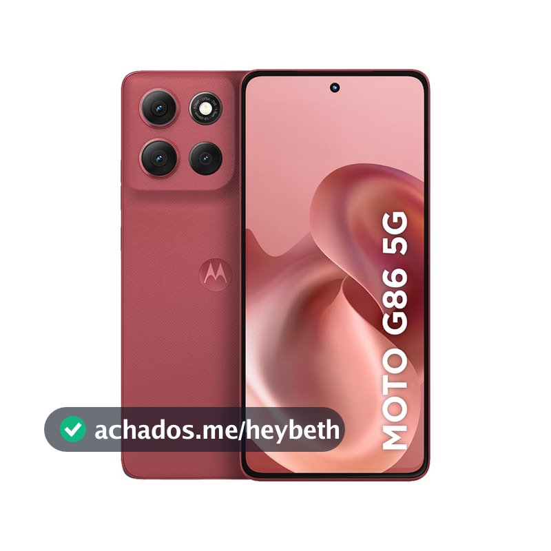 Smartphone Motorola Moto g86 5G - 256GB 8GB RAM+16GB Ram Boost Tela 1.5K pOLED, 50MP Sony camera OIS Moto AI, videos em 4K, IP68 + IP69 - Vermelho