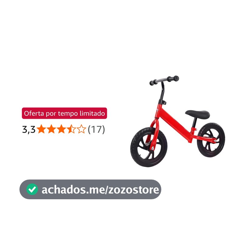 Bicicleta de Equilíbrio Infantil Balance Bike Sem Pedal +12 Meses Certificada Inmetro Coordenação Motora e Desenvolvimento Infantil
