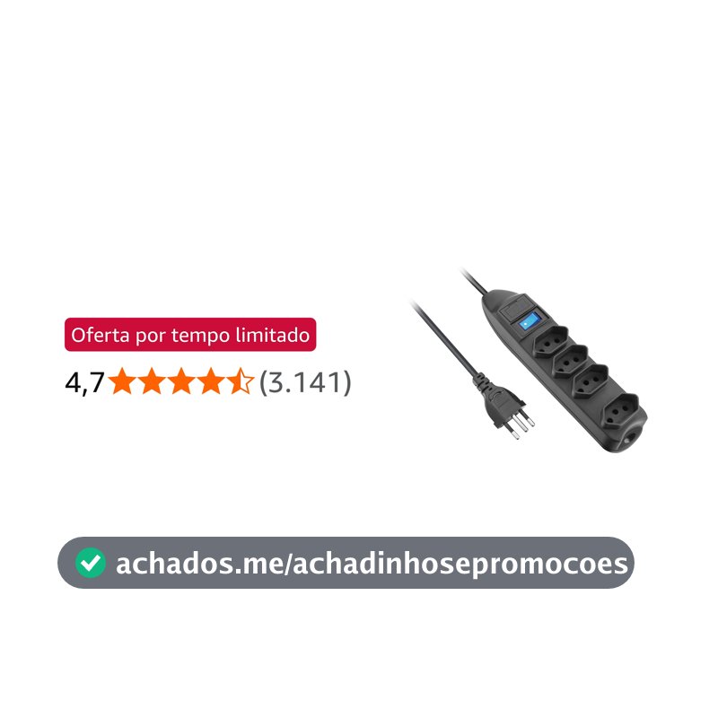 Filtro de Linha 4 Tomadas Elgin 2P+T 10A Preto Bivolt