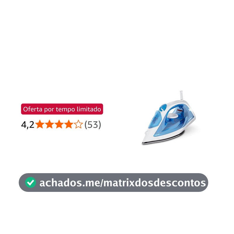 Ferro de Passar a Vapor Britânia 210ml Antiaderente BFV07 127V