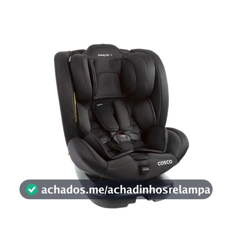 Cosco Kids, Cadeirinha Evolutty 360 X, 0 a 36kg, com Giro 360º e Isofix, Preto