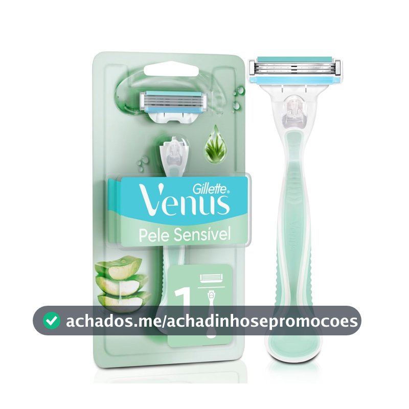 Gillette Venus Pele Sensível Aparelho de Depilar com Aloe Vera, 1 Unidade