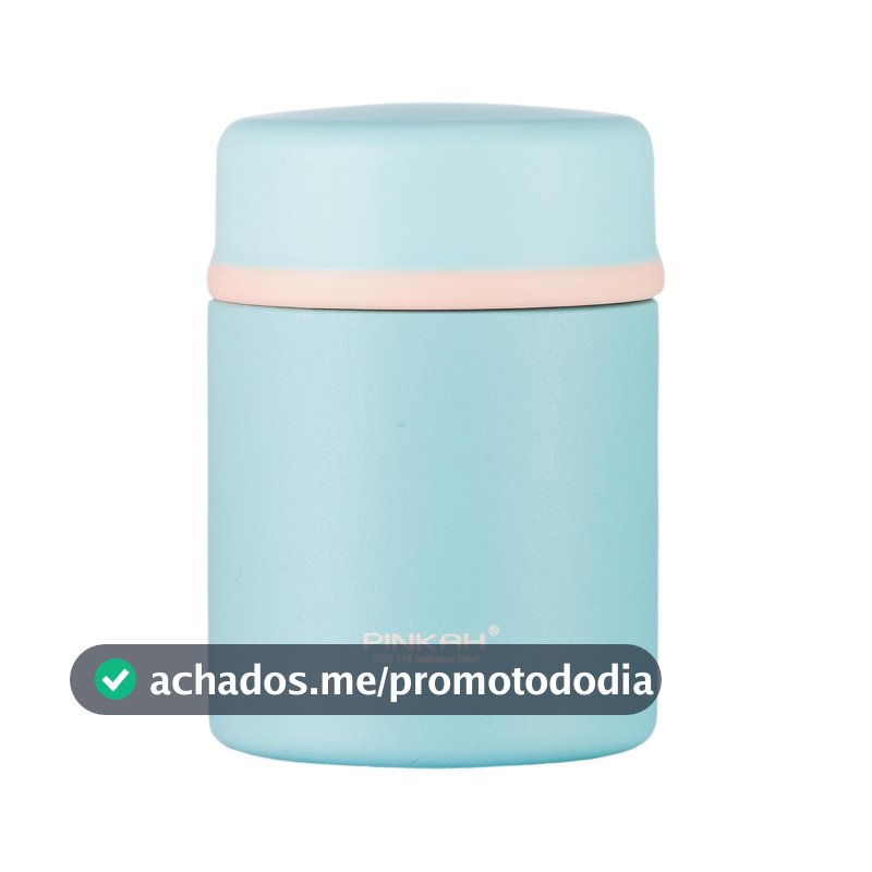 Pote Térmico para Alimentos PINKAH, 440ml Aço Inox 304, Azul - Mantém Temperatura Horas - Ideal Para Sopas, Papinhas e Refeições
