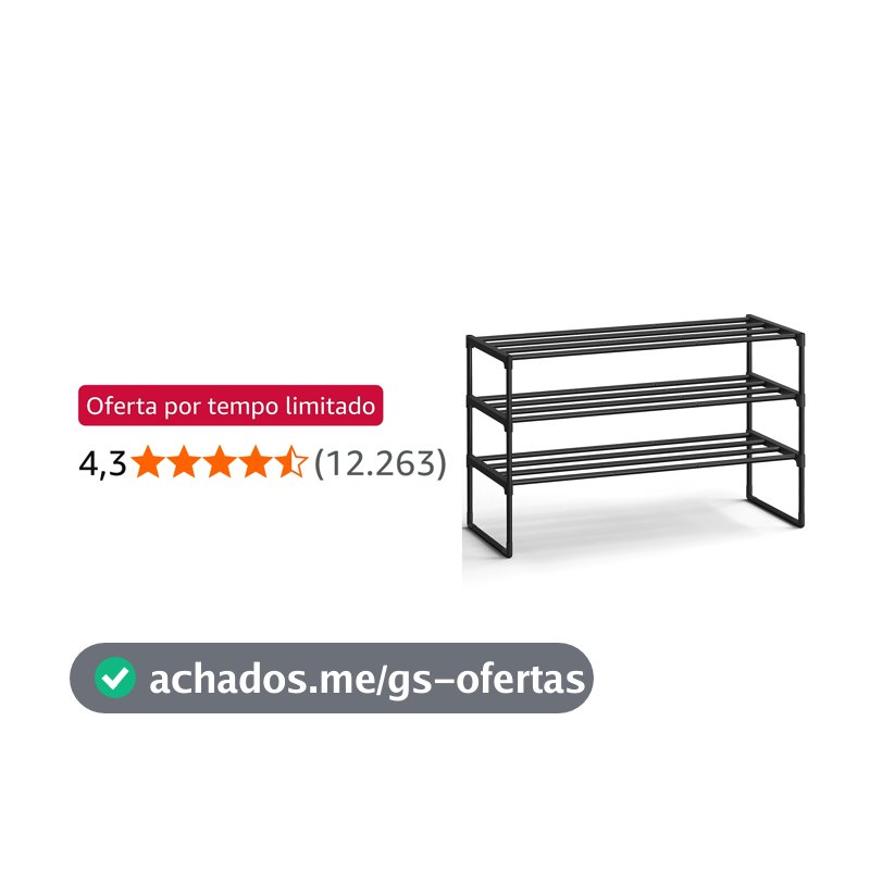 SONGMICS Sapateira organizador de sapatos 3 andares metal 30 x 92 x 55 cm