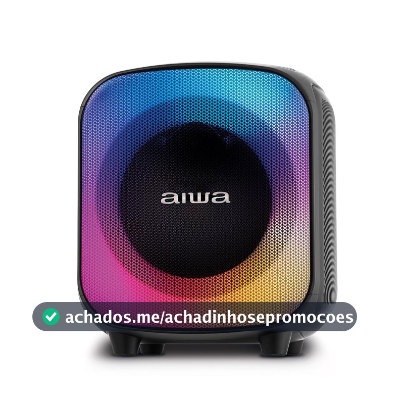 Caixa de Som PartyBox AIWA PB-07 Bluetooth 8H RGB USB TWS Preto