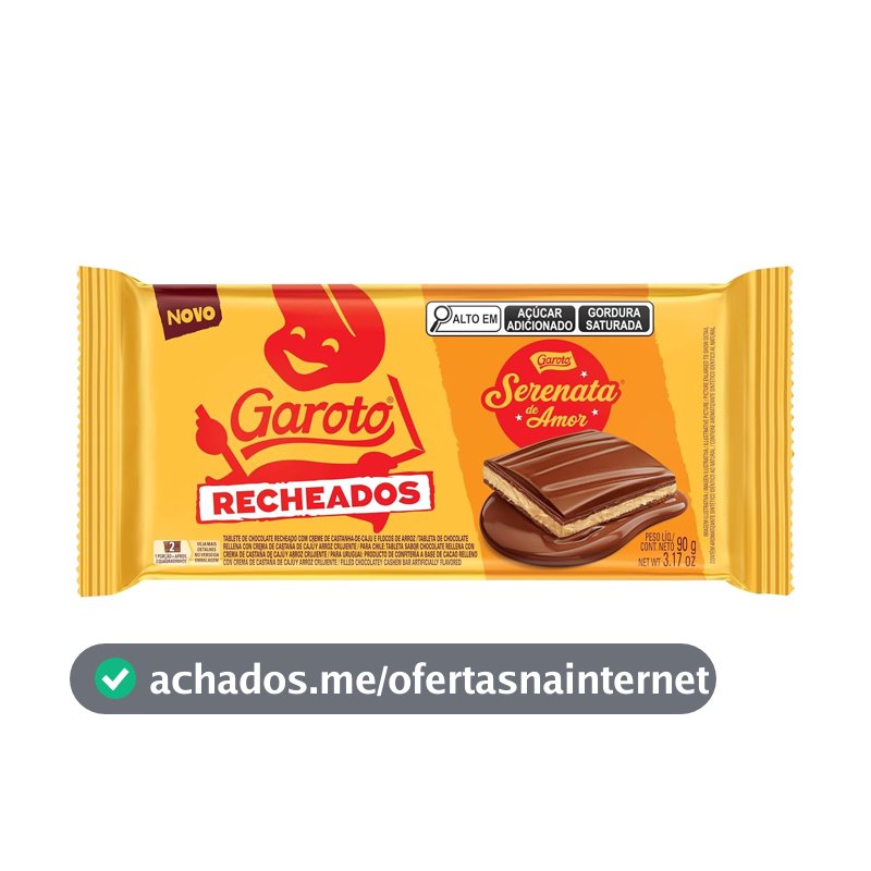 Chocolate Recheio Serenata de Amor Garoto Recheados Pacote 90g