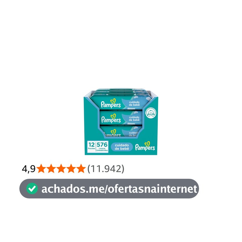 Lenços Umedecidos Pampers Cuidado de bebê, 576 Unidades
