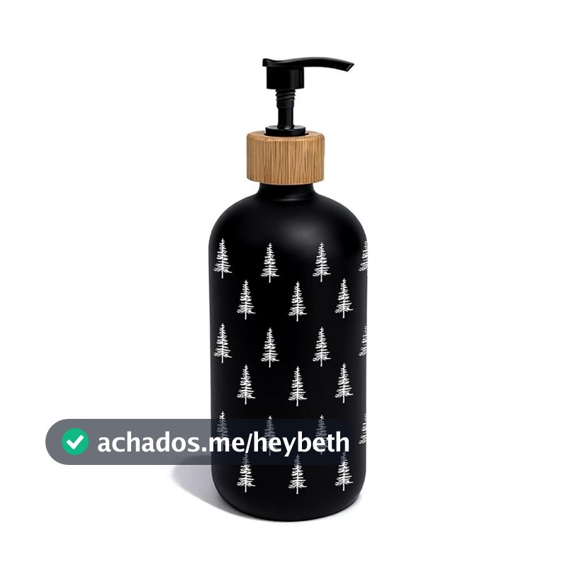 OuOvOwO Dispensador de sabão de vidro preto para árvore de Natal