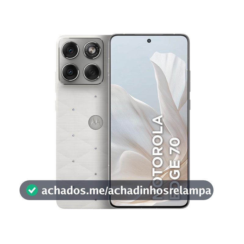 Smartphone Motorola Edge 70 5G Crystals by Swarovski - 512GB 12GB RAM + 12GB RAM Boost, Ultrafino, 3 cameras 50MP e tela extreme Amoled 120hz - Cloud Dancer