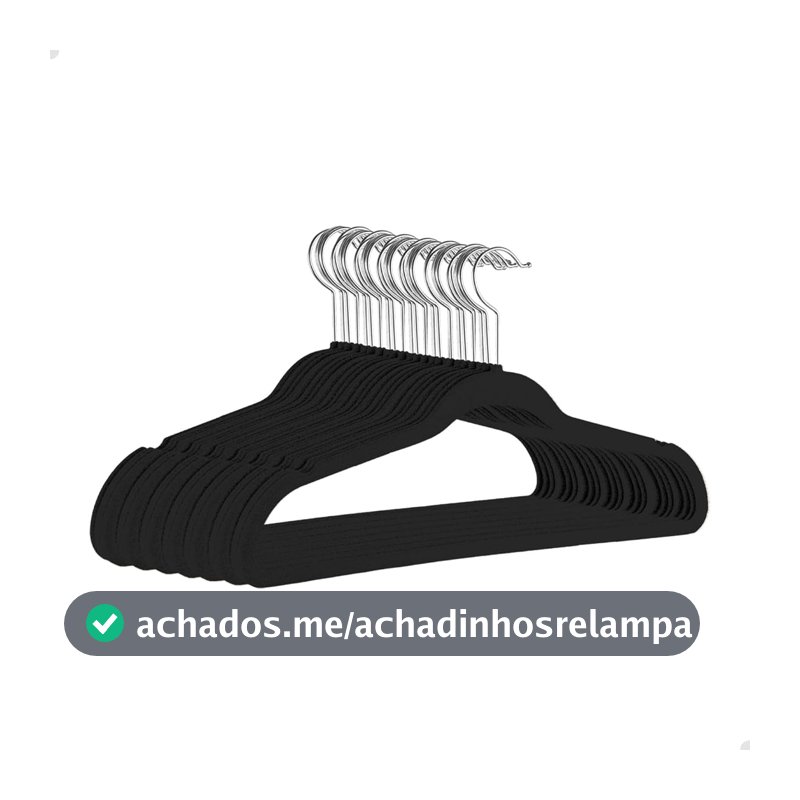 Kit 50 Cabides de Veludo 360° Antideslizante Kit Cabide para Roupas Camiseta Calça