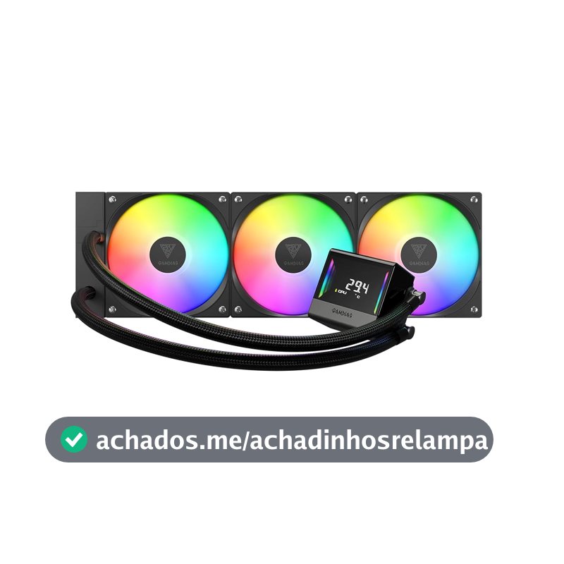 Water Cooler 360mm Gamdias Chione E4-360 Preto ARGB V2 Intel LGA2066 AMD AM5