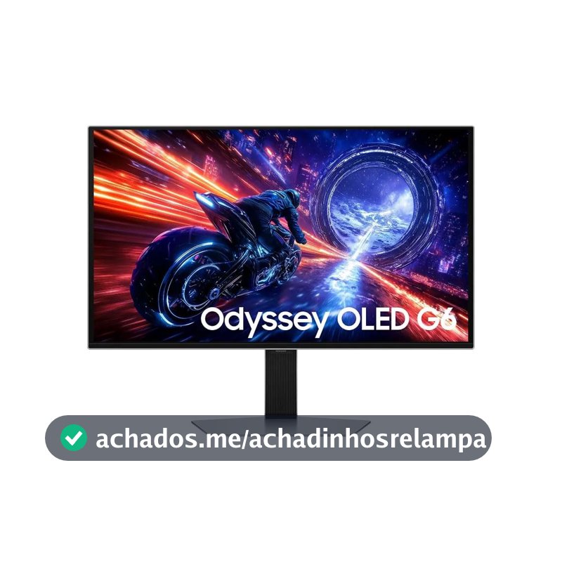 Monitor Samsung Odyssey OLED G6 500Hz 27", 0.03ms, QHD, G-sync, FreeSync, DP, HDMI, USB, ajuste de altura, prata.