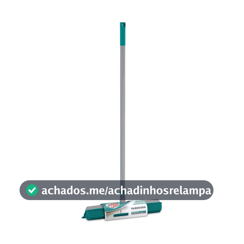 Flash Limp - Vassoura Emborrachada com rodo Multiuso 2 em 1 - FLP6132