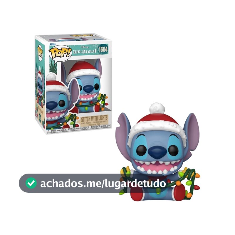 Candide, Boneco, Funko POP! Stitch com Pisca-pisca, Disney Lilo & Stitch - 10 cm