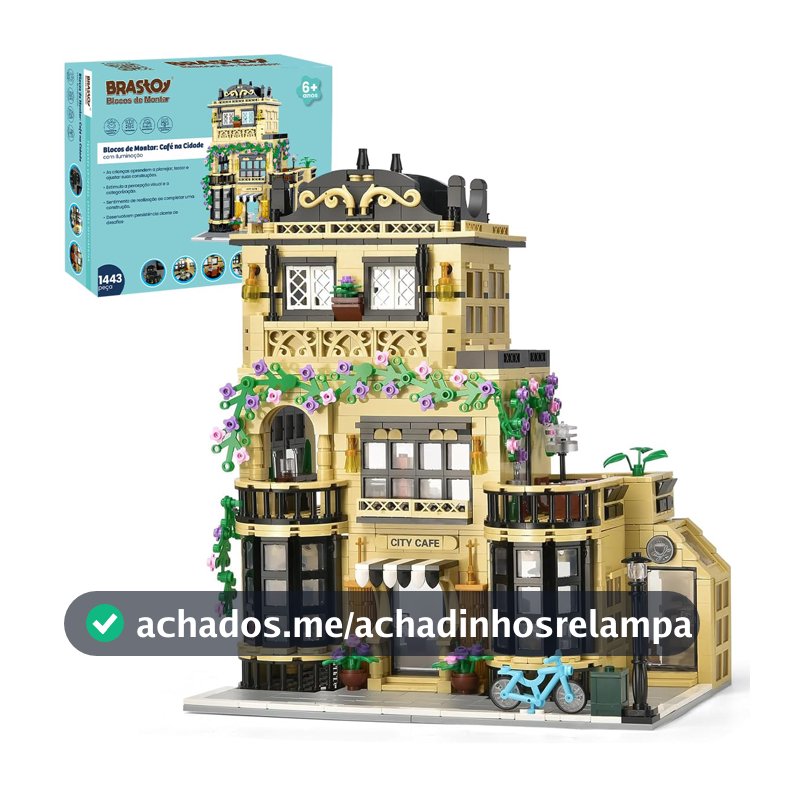 Conjunto de Blocos de Montar Construção de Café - Modelo de Construção de Cidade, Presente de Brinquedo STEM para Crianças e Adultos