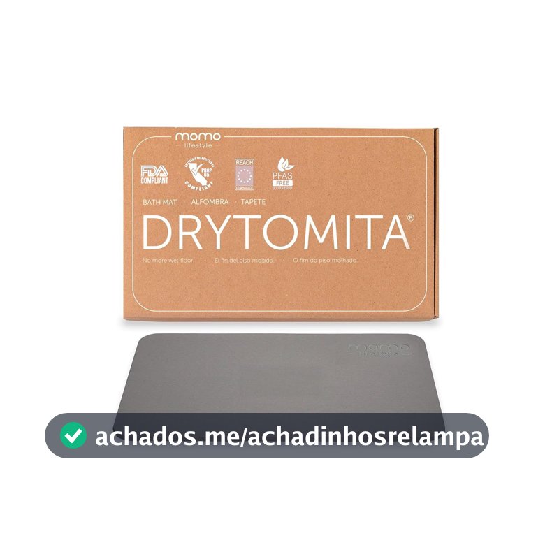 Momo Lifestyle Tapete para Banheiro de Terra Diatomácea Drytomita, Seca Rápido para Saída de Box, Antiderrapante (Cinza Grafite, 60x39 cm)