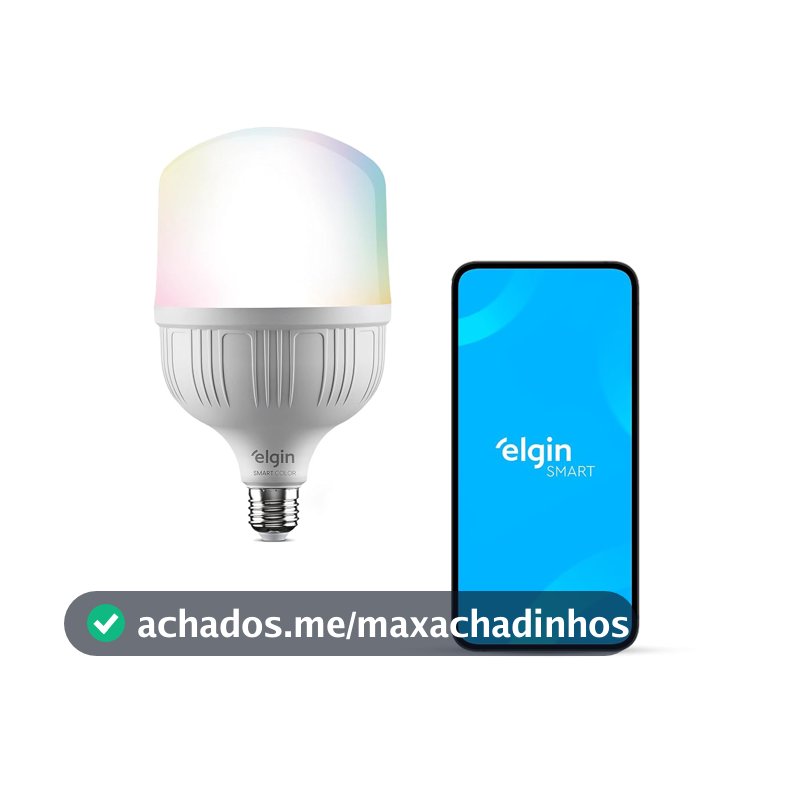 Lâmpada Inteligente Alta Potência 20W Elgin Color RGB Wifi Compatível com Alexa e Google Home
