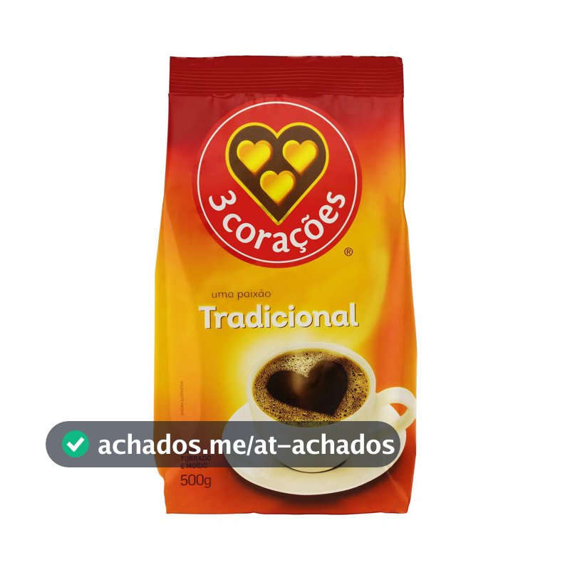 3 Corações Café Torrado E Moído Tradicional Pacote 500G