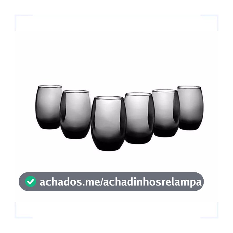 NADIR FIGUEIREDO Jogo De Copos Aruba Long Drink 465ml Cinza 6 Peças Sm Aruba Fumê