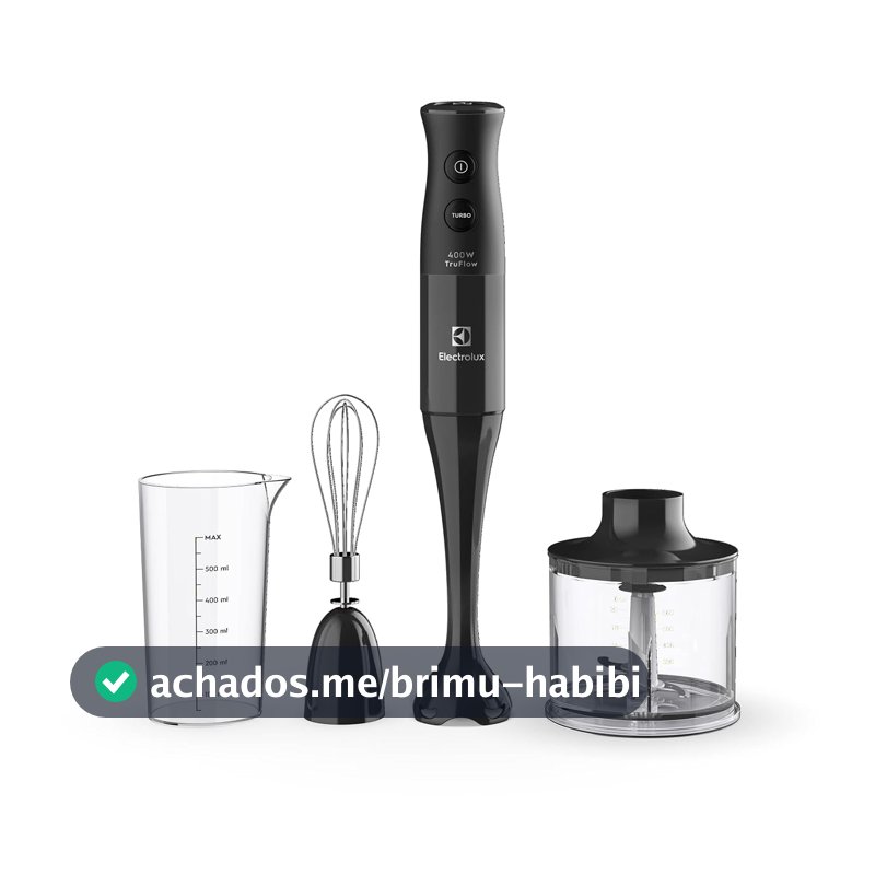 Mixer Misturador Multiuso Electrolux 3 em 1 400W 2 velocidades 3 acessórios mini processador capacidade resistente temperatura 600ml livre BPA EIB10 preto 220v