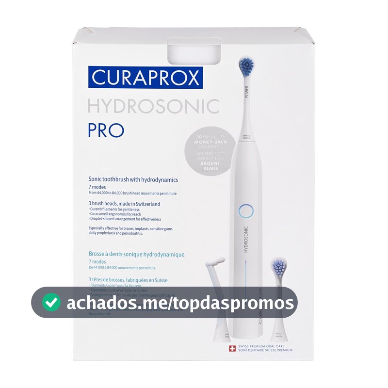 Curaprox Escova de dentes Hydrosonic Pro Sonic – para dentes sensíveis, implantes e aparelhos