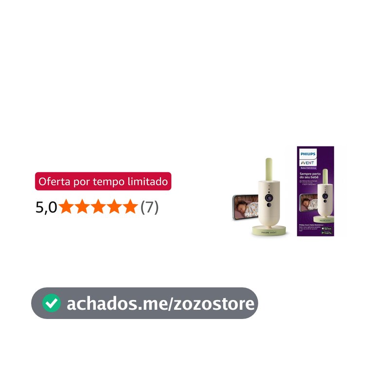 Babá Eletrônica Philips Avent Full HD de 1080p, Visão Noturna, Sons de Ninar, Função Talkback (Fale e ouça seu bebê), Conexão Privada, Termômetro de Ambiente e App Baby Monitor+