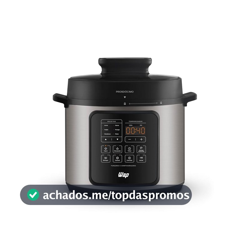 WAP Panela de Pressão WPPE3 6L, 10 Receitas Pré-Programada 127V