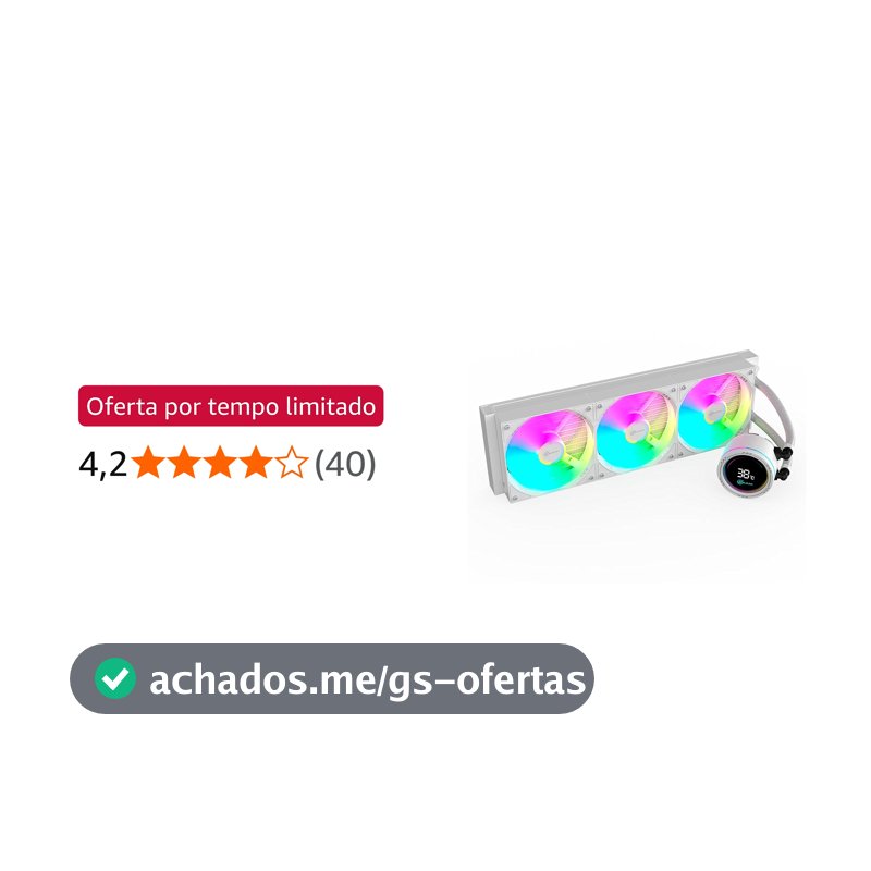 Water Cooler Gamer Kalkan Alpha 360 ARGB com display Branco KLK00049