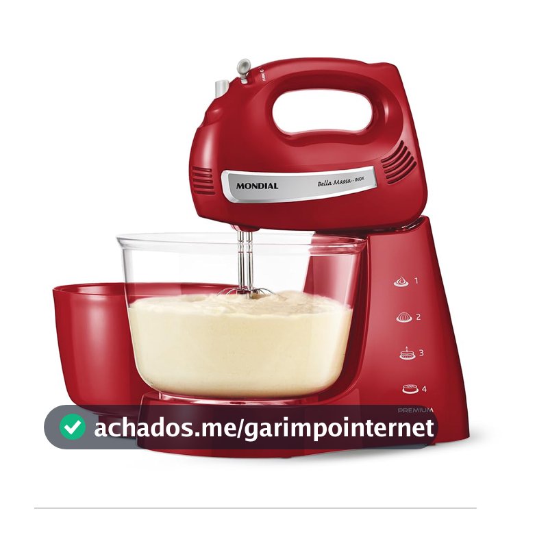Mondial Batedeira Bella Massa, Vermelho/Inox, 500W, 220V - B-29 Np