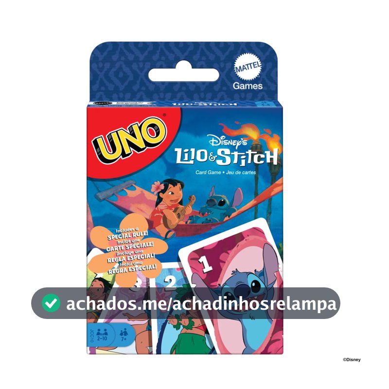 UNO Jogo de Cartas Lilo & Stitch para crianças a partir de 7 anos