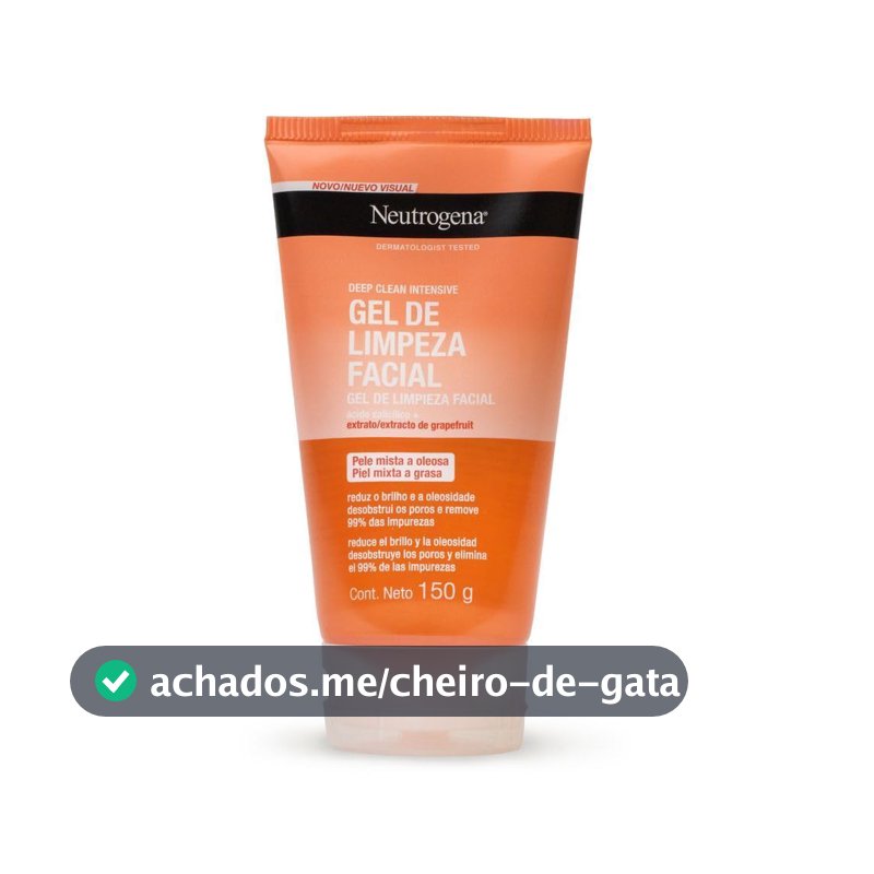 Gel de Limpeza Facial Neutrogena Deep Clean Intensive, Grapefruit, 150g