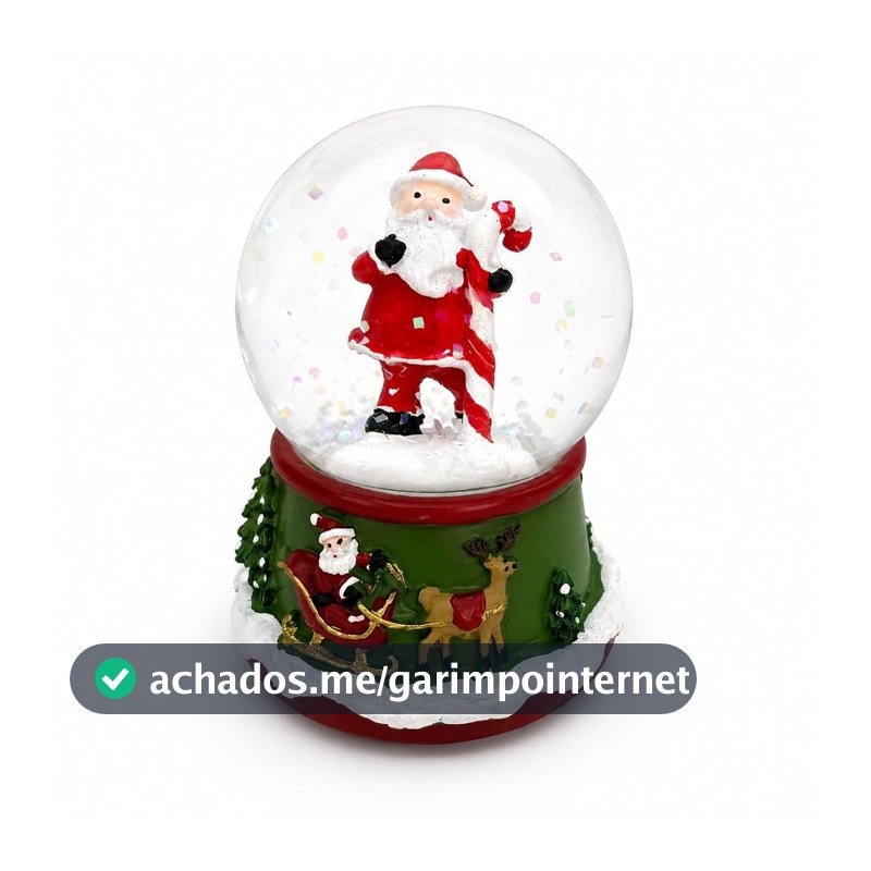 Oferta por tempo limitado: Globo de Neve Natalino Papai Noel Resina e Vidro 6cm