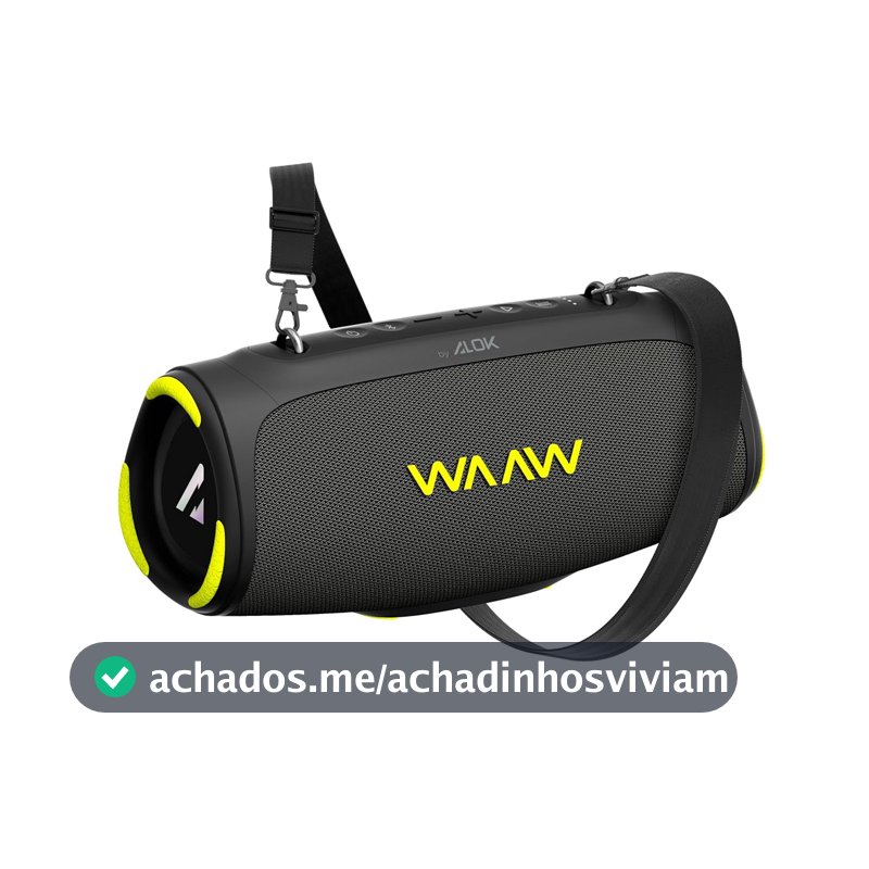 WAAW by Alok Caixa de Som Bluetooth Boom 110 À Prova D'Água e Até 26 Horas de Autonomia, Boombox Tecnologia TWS 40W RMS
