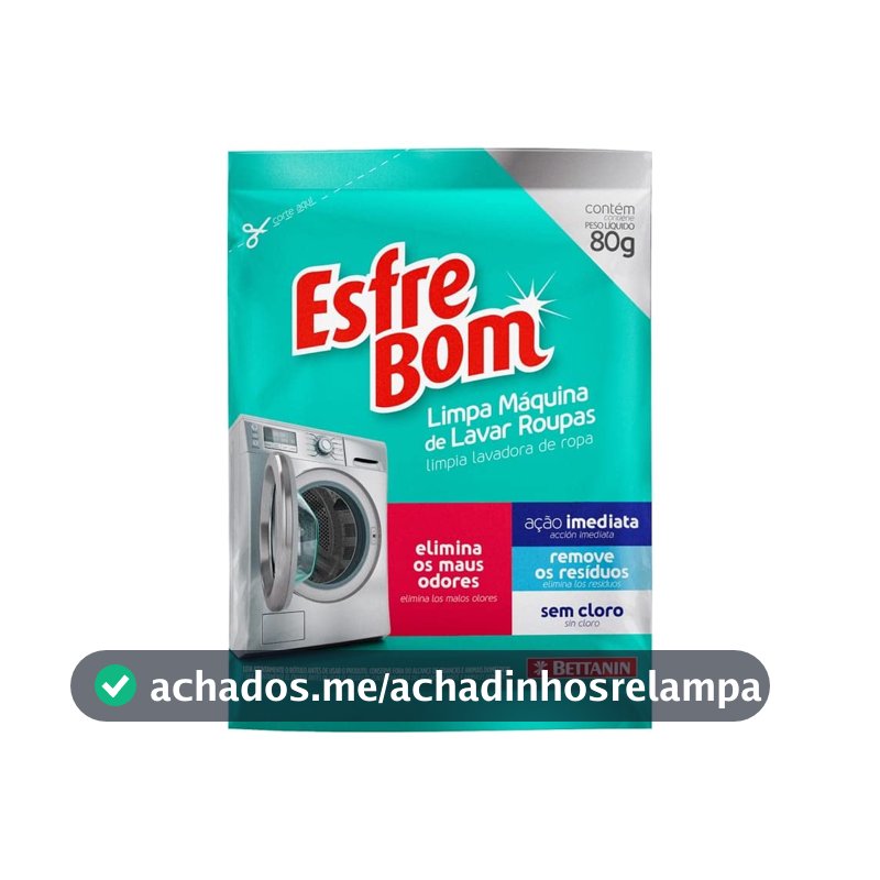 EsfreBom - Limpa Máquina de Lavar Roupas Sachê de 80 g, Bettanin