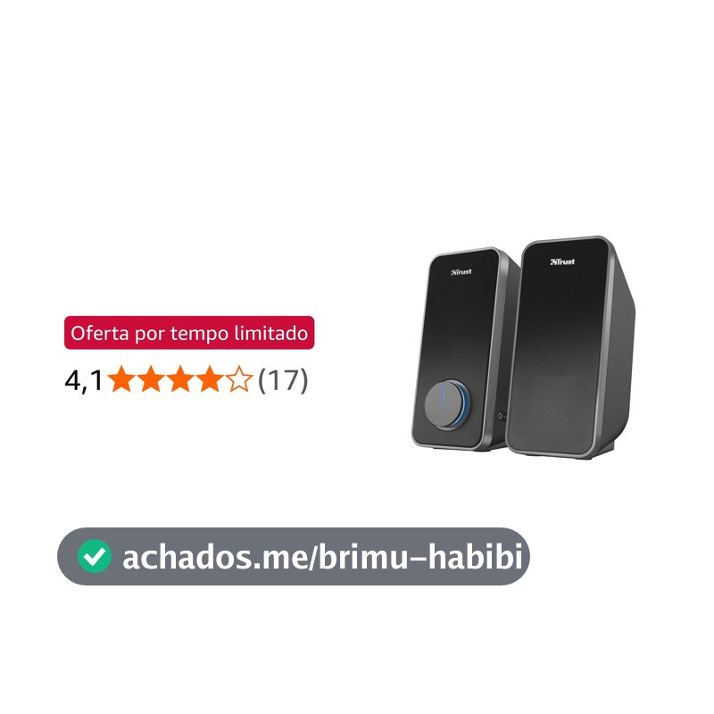 Trust Arys Caixa de Som 2.0 para PC e Notebook – 28W, Som Estéreo Potente, USB, Entrada AUX 3,5 mm, Compatível com Computador, Smartphone e Tablet