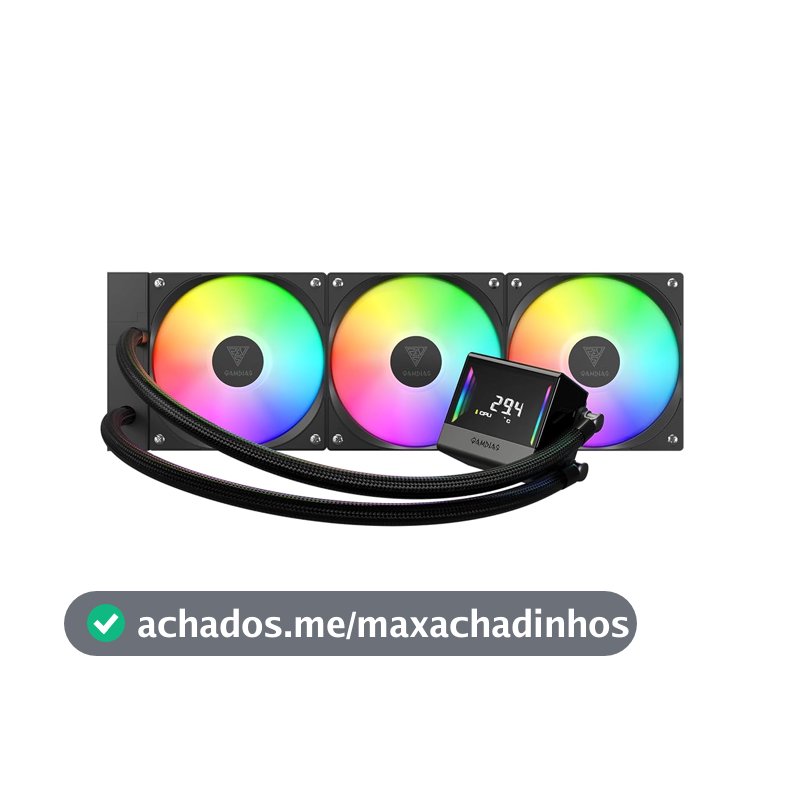 Water Cooler 360mm Gamdias Chione E4-360 Preto ARGB V2 Intel LGA2066 AMD AM5