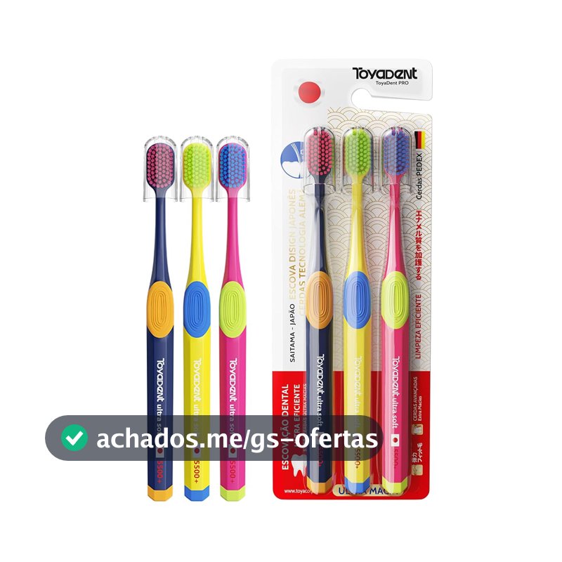 TOYADENT Escova de Dente Adultos, 5500 Cerdas Macia, Kit Família 3 Unidades