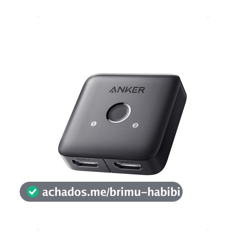 Anker Switch HDMI 4K@60Hz, Splitter HDMI 2 em 1 Saída, Comutador Monitor