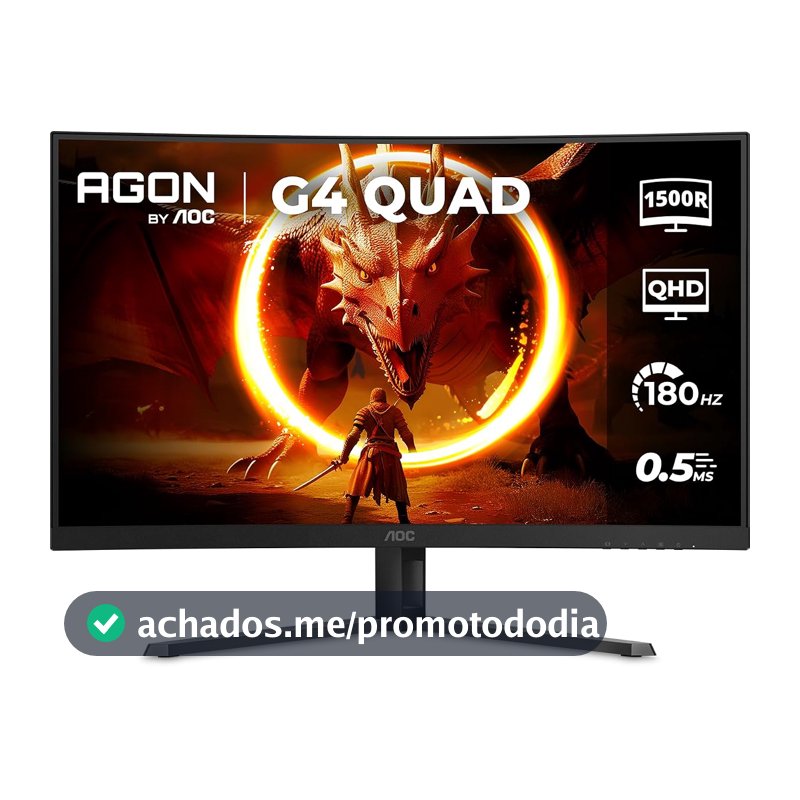 Monitor Gamer Curvo AOC AGON QUAD 32" 180Hz 0,5ms HDR10 CQ32G4E