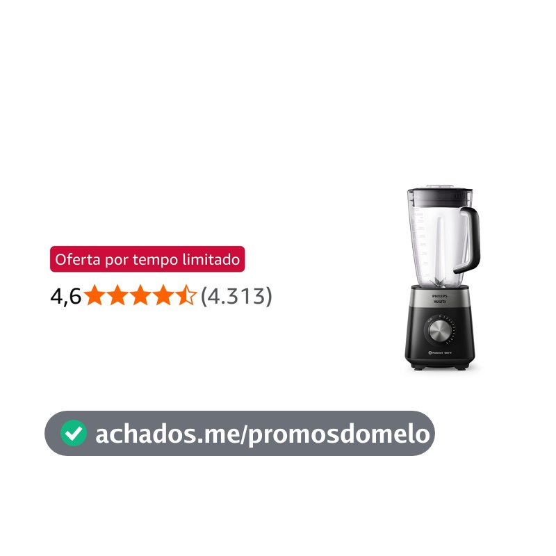 Liquidificador Série 5000, RI2242, Preto, 220v, Jarra Inquebrável, Philips Walita